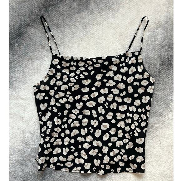 Intimately Free People Draped Cowl Neck Leopard Print Silk Camisole Tank Size XS - Picture 1 of 7